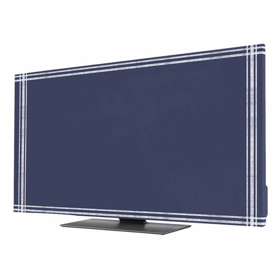 Indoor TV Cover for 24 Inch Flat Screen, Pure Dark Blue Stretch Fabric Dust Proof TV Screen Protector, Simple Solid Color Slipcover Monitor Cover for LED LCD Smart TVs Desktop Computer