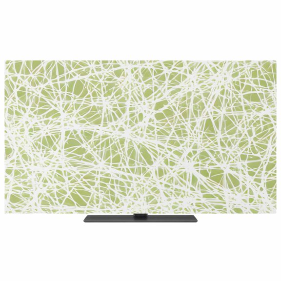 Indoor TV Cover 40 Inch Sage Green Fibers Cobweb Elastic TV Enclosure Abstract Twist Lines TVs Screen Protector Stretch Dustproof Monitor Slipcover for Flat Curved LED LCD Desktop Computer Display