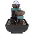 thumbnail image 1 of Indoor Tabletop Fountain Water Features with Lights Indoor Waterfall Fountains Mditation Relaxation Indoor Fountain for Home Office Decoration 3 Pin UK Plug Included, 1 of 7