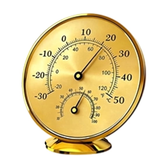 Indoor Temperature Gauge Humidity Meter Humidity Meter Temperature Monitor with Stand Fahrenheit Celsius Mechanical Analog Display No Battery Required for Home Bedroom Office Greenhouse Humidity
