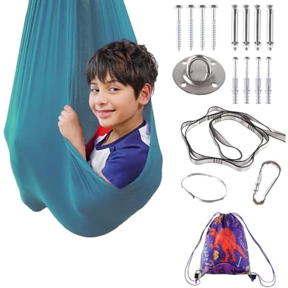 Indoor Therapy Sensory Swing for Kids, Tiff Joy Cuddle Ceiling Special Needs Snuggle Swings, Outdoor Room Adjustable Fabric Hammock for Children Child Teens Autism, ADHD, Sensory Integration