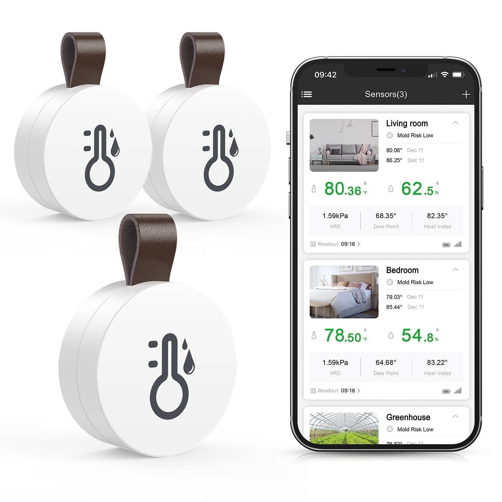 Indoor Thermometer, AMIR Bluetooth Indoor Outdoor Thermometer Humidity ...