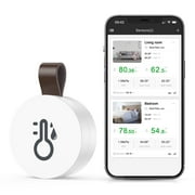 Indoor Thermometer, AMIR Bluetooth Indoor Thermometer Temperature Humidity Sensor APP Data Export Humidity Monitor for Home Bedroom Kidsroom Greenhouse Outdoor