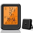 thumbnail image 1 of Indoor Thermometer Digital Hygrometer Wireless Temperature Humidity Monitor Room Thermometer with Touchscreen and Backlit Humidity Gauge, 328Ft/100m Range, Black, COOSERRY, 1 of 8