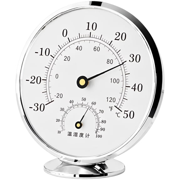 Indoor Thermometer Hygrometer, Humidity Monitor for Home, High Precision Mechanical Gauge with No Battery Needed, Metal Wall Mounted or Desktop Home Thermometer