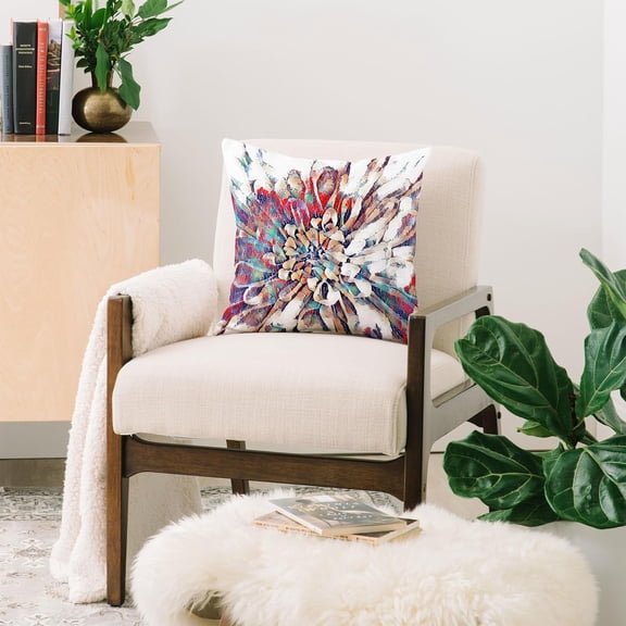 Indoor Throw Pillows Japanese Inspired Lily Decorative Accent Pillow for Couch Bed, 16x16 Inch Twill with Faux Down Insert by Sheila Wenzel-Ganny