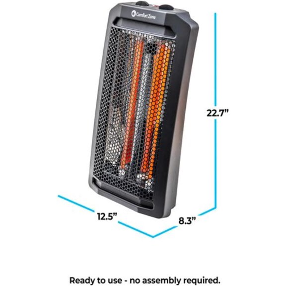 Indoor Tower Space with Adjustable Thermostat and Tip-Over Switch for Home Office Bedroom