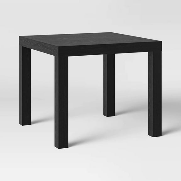 Indoor Traditional Wood Square End Table, Black
