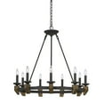 thumbnail image 1 of Indoor Transitional Modern 60W X 9 Cruz Metal Wood Chandelier, 1 of 3