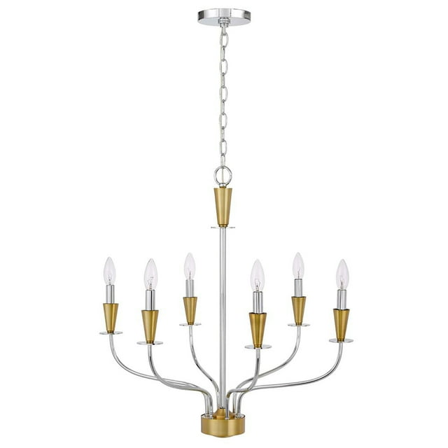 Indoor Transitional Modern Ceiling 60W X 6 Weston Metal Chandelier