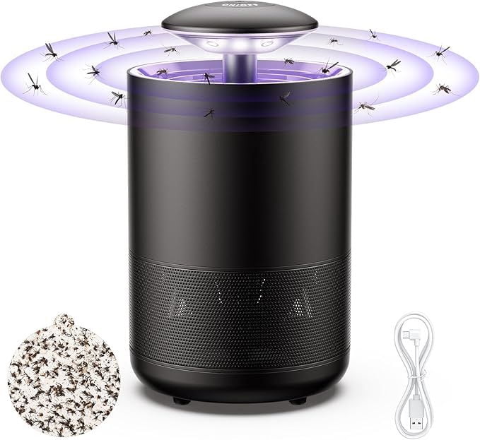 Indoor UV Insect Trap Fan Catcher for Mosquitoes, Gnats, Fruit Flies & Flying Insects, Portable Bug Catcher for Home, Kitchen, Garage & Camping
