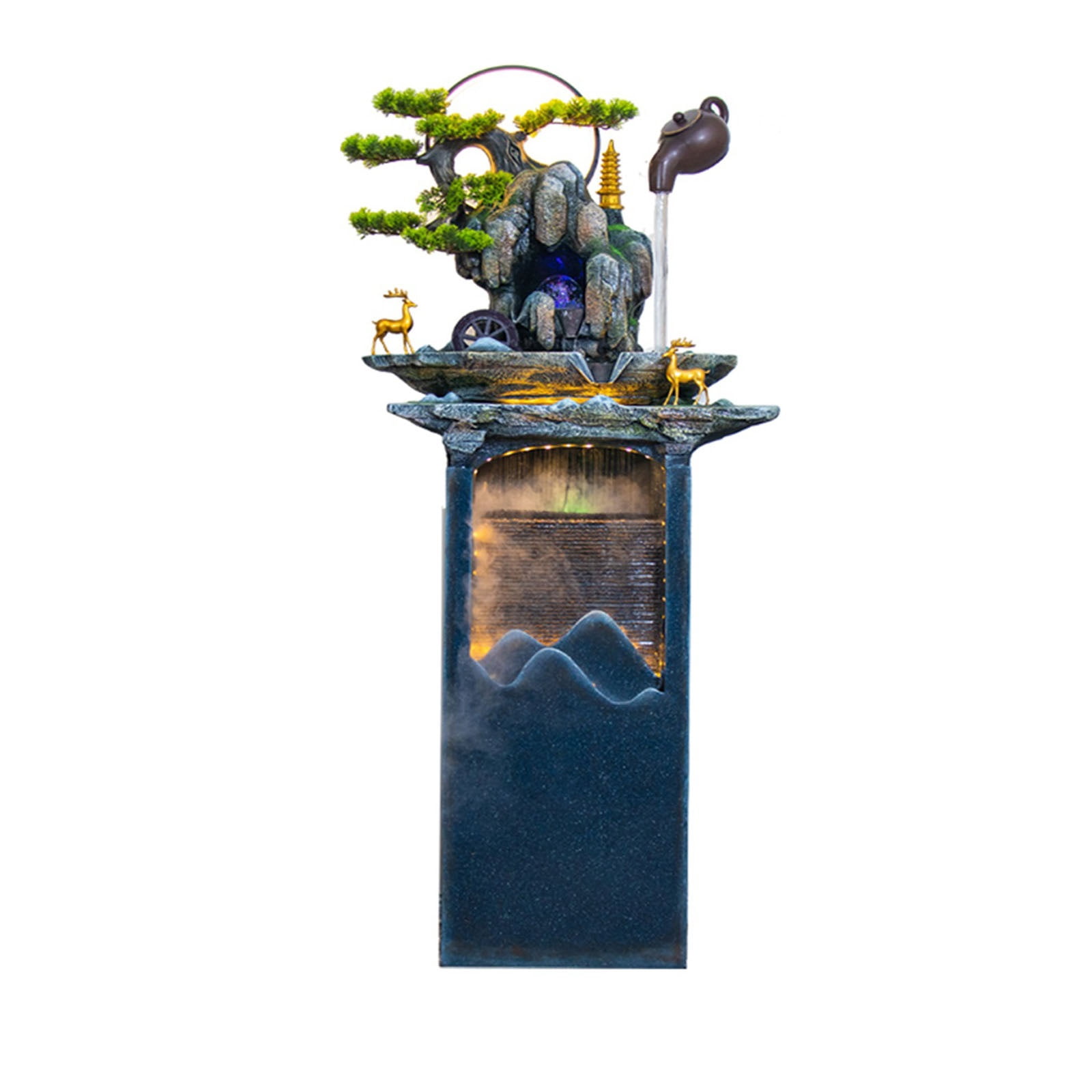 Indoor Water Fountain with LED Light & Misters for Home Decor - Walmart.com
