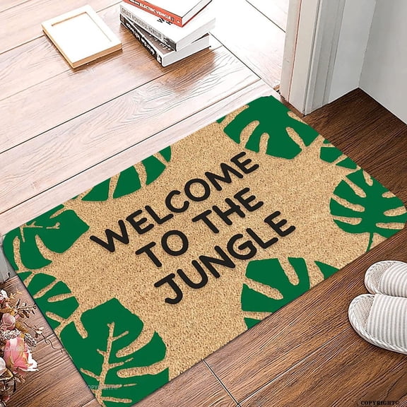 Indoor Welcome To The Jungle Doormat Non Slip Washable Entrance Floor Mat 16x24 Inch