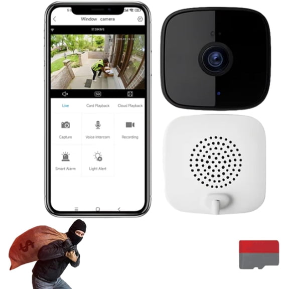 Indoor Window Security Camera, Smart 2K WiFi Home Camera with Color Night Vision and Motion Detection, 2.4GHz & 5GHz WiFi Window Camera for Home Monitoring