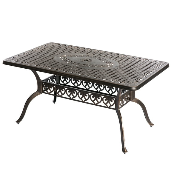 Indoor and Outdoor Bronze Dinning Set 2 Chairs with 1 Table Cast Aluminum.