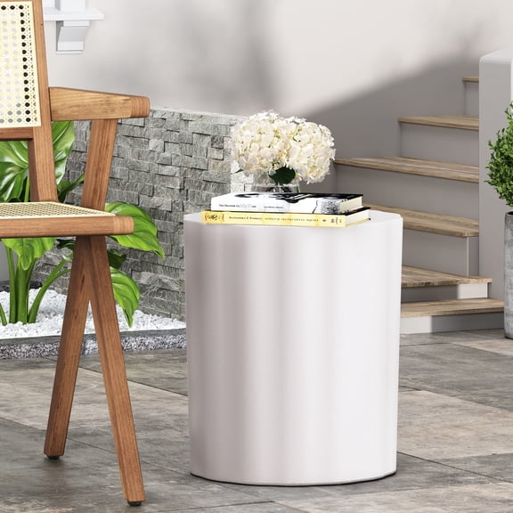 Indoor and Outdoor End Table | Can Be Used as a Flower Stand or Side Table | Crafted with Lightweight Magnesium Oxide | Ready to Use Right Away