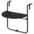 thumbnail image 1 of Indoor and Outdoor Rattan Decorative Plastic Foldable Balcony Table, Black, 1 of 8