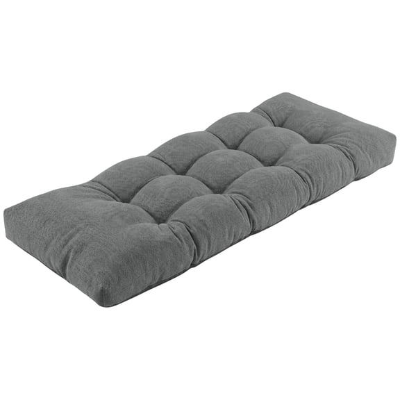 Millsilo Indoor Bench Cushion 36" x 14" x 4", Thick Tufted Cushion with Non Slip Bottom for Window Seat & Entryway Bench, Gray