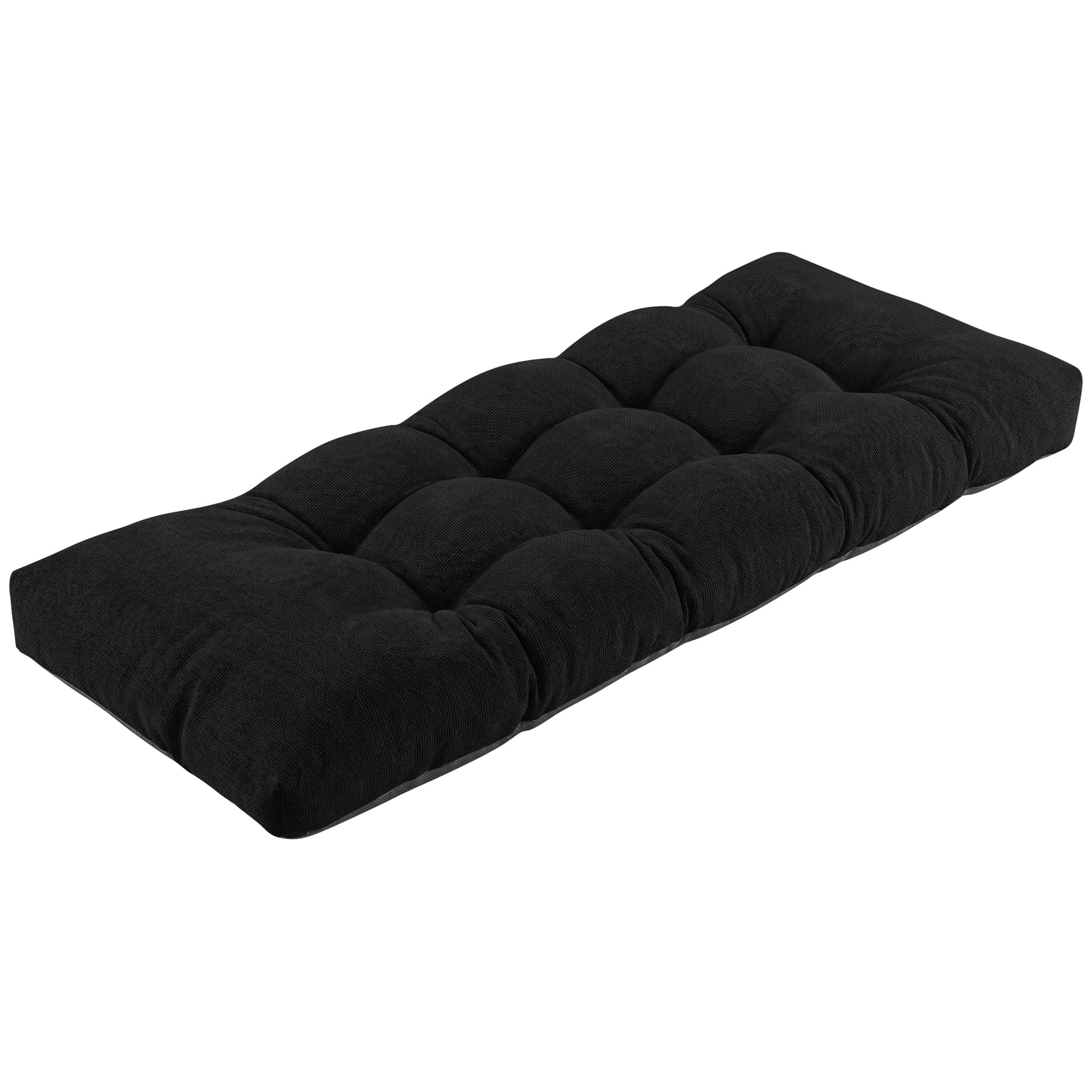 Millsilo Indoor Bench Cushion 42" x 16" x 4", Thick Tufted Cushion with Non Slip Bottom for Window Seat & Entryway Bench, Black