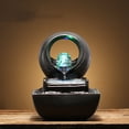 thumbnail image 1 of Indoor fountain desktop fountain mini waterfall fountain relaxing water feature feng shui zen meditation desktop fountain with rolling ball for home office interior space decoration, 1 of 6