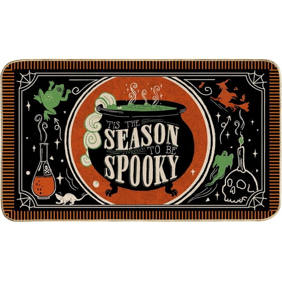 Indoor mat- Halloween-Winter Washable Holiday Indoor mat Bathroom Rugs,Non Slip Absorbent Mud Trapper Mats,Funny ClassroomKitchen Welcome Mat for Front Door 17 30inch.