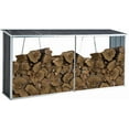 thumbnail image 1 of Indoor or Outdoor Steel Firewood Rack, 11 x 2.7 x 5.2 feet Weather Resistant Open Wood Shed with Sloped Roof for Firewood, Pellet, or Lumber Storage, 1 of 13