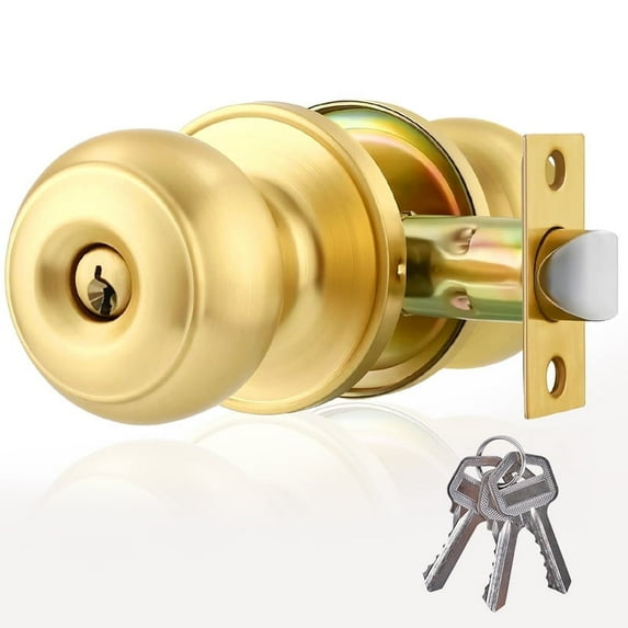 Indoor privacy spherical door lock with key, stainless steel adjustable door lock design. This product is very suitable for use as a front door lock, rear door lock or bedroom door lock,silver