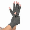 thumbnail image 1 of Indoor sports non-slip nursing gloves rehabilitation training dispensing fingerless hemp Gray pressure gloves, 1 of 4