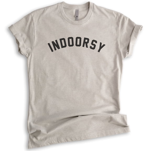 Indoorsy Shirt, Unisex Women's Men's Shirt, Homebody Introvert Tee, Stay Home Social Distance Quarantine T, Light Silk Gray, XX-Large