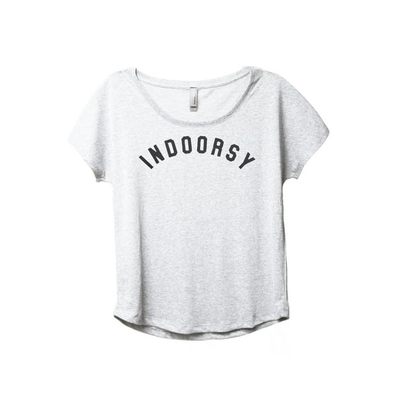 Indoorsy Women's Fashion Slouchy Dolman T-Shirt Tee Heather White 3X-Large
