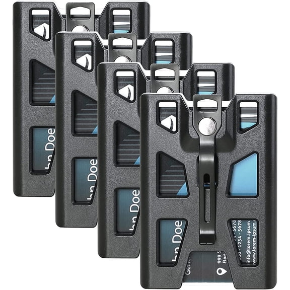 Indoula 4 Pack Badge Holders, ID Badge Holder Heavy Duty with Lanyard and Metal Clip (4 Cards Storable).