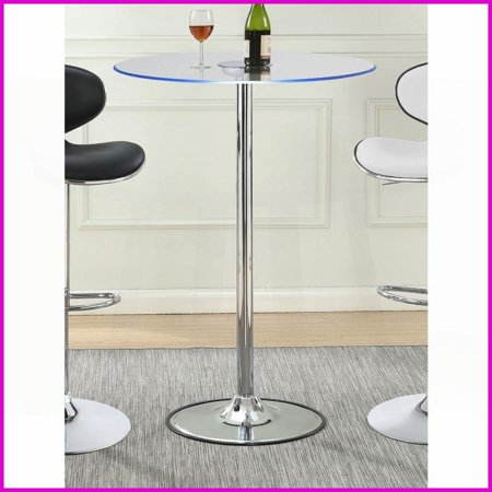 Indra Chrome Glass Top Coffee Table with LED Lighting - Easy-Clean, Warm Dimmable Glow for Cozy Living Spaces