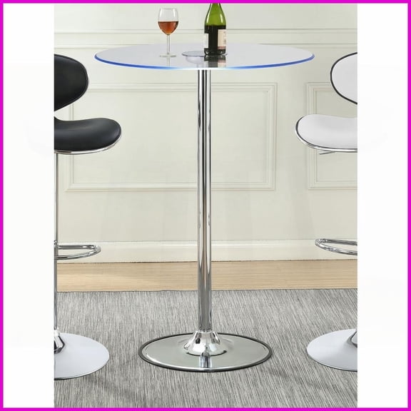 Indra Chrome Glass Top Coffee Table with LED Lighting - Easy-Clean, Warm Dimmable Glow for Cozy Living Spaces