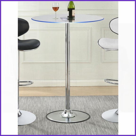 Indra Chrome Glass Top Coffee Table with LED Lighting - Energy-Efficient, Dimmable Warm Glow & Easy Maintenance