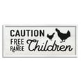 thumbnail image 1 of Indtries Caution Free Range Children Sign Family Farm Birds 30 in x 13 in Framed Painting Art Prints, by Stupell Home Décor, 1 of 7