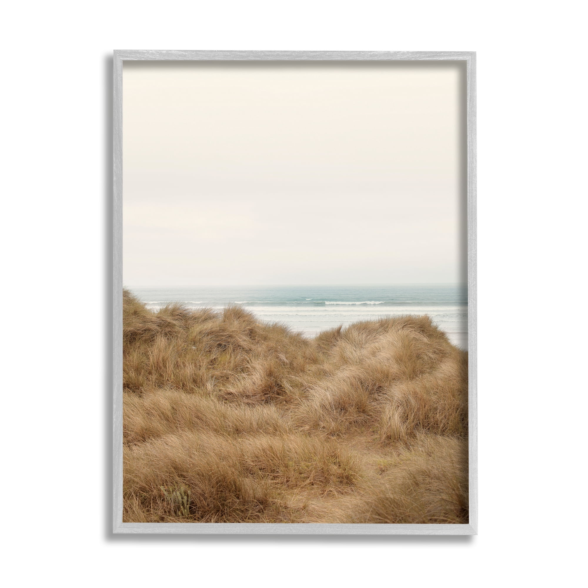 Indtries Tall Grass Field Beach Waves Sun Bleached Sky 11 in x 14 in Framed Photography Art Prints, by Stupell Home Décor