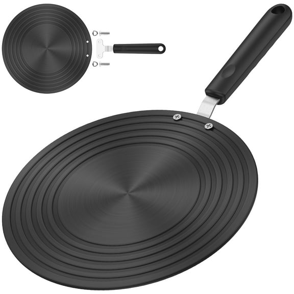 Induction Adapter Plate Double Sided Heat Diffuser Plate with Handle Non Slip Heat Conduction Plate Aluminium Alloy Heat Diffusion Plate Induction Cooktop Converter Plate for Glass Cookware