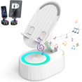 thumbnail image 1 of Induction Bracket Speaker, 5 in 1 Cell Phone Stand with Induction Speaker/Power Bank/Atmosphere Light, 360° Foldable Induction Speaker for iOS Android Tablet, Gift for Men Women(White), 1 of 8