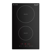 Induction Cooktop 12 Inch, Build-in 2 Burners Electric Stove Top, 9 Power Settings, Max 1800W, Sensor-Control Induction Hob with Multiple Safety Protections, Compatible with Magnetic Cookers