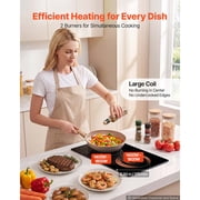 Induction Cooktop 12inch 2 Burners Built-in Electric Stove 110V 1800W, Countertop Induction Burner, with 9 Power Levels, LED Touch Screen, Ceramic Glass Surface, Child Lock, for Kitchen, RV