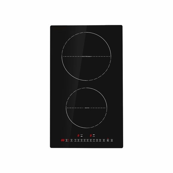 Induction Cooktop 2 Burner 12'' Electric Stove Top 3000W Built-in Magnetic Cooktop 9 Heat Levels LED Touch Control Child Lock Overheat Protection