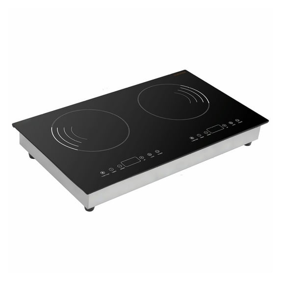 Induction Cooktop 2 Burner 1800W, Electric Countertop Stove, Touch Control Built-in Cooktop, 9 Power Levels, Timer, Child Lock, Glass Surface