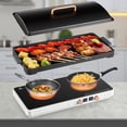 thumbnail image 1 of Induction Cooktop 2 Burners, 1800W Countertop Burners with Removable Cast Iron Griddle Pan Non-Stick, 8 Power Levels Control, 1 of 10