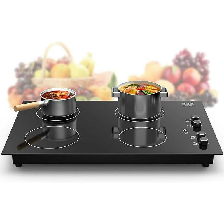 Induction Cooktop 30 Inch 6000W Electric Stove Top 4 Burners Induction Burner Countertop 220v 240v Knob Control Ceramic Glass Surface Suitable for