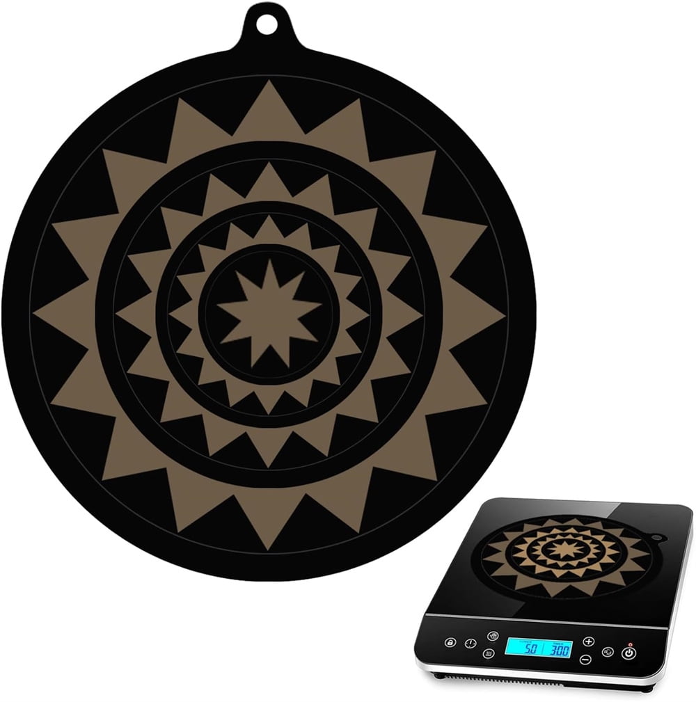 Induction Cooktop Mat,Thermochromic Silicone Induction Cooktop Protect Mat,Triani Round Cooktop