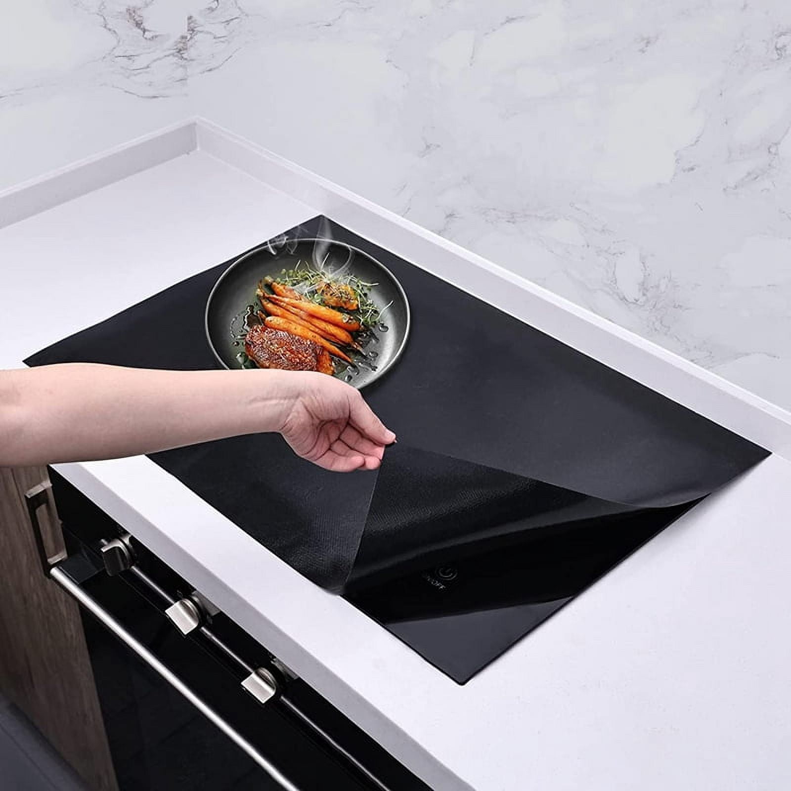 Induction Cooktop Protector Mat 20.4x30.7 Inch, Electric Stove Burner Covers Antiscratch As