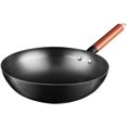 Induction Cookware Skillet Cast Iron,Uncoated Nonstick,Chinese Wok with