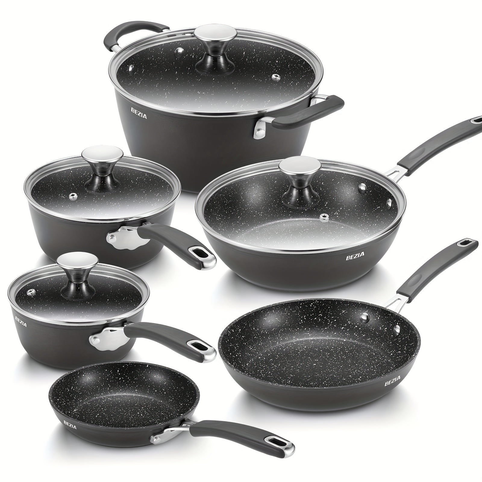 Induction Pots and Pans Set NonStick, Induction Cookware Sets 10PCS