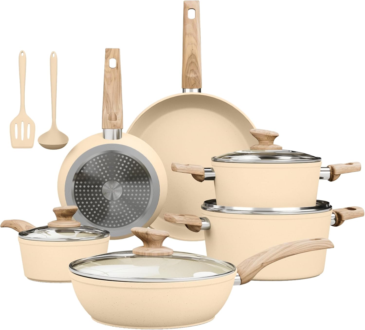 Induction Pots and Pans Set Non Stick - 12 Pcs Nonstick Kitchen ...