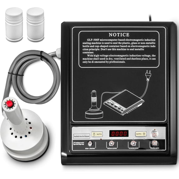 Induction Sealer, 800-1200W Induction Sealing Machine, Handheld Bottle Cap Sealer for 15-100mm / 0.59-3.94 Foil Caps, Digital Display, Auto Counting Function